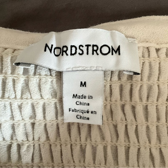 NORDSTROM Smocked Bodice Sleeveless Midi Dress - Ivory Pristine SZ M - Picture 2 of 8